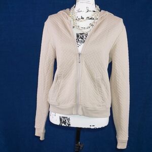 Oleg Cassini Weekend Beige Quilted Jacket, Med